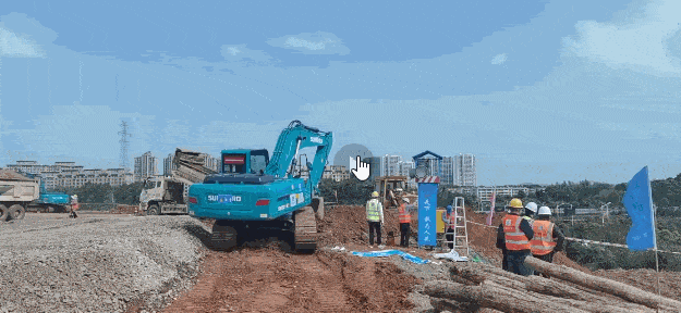 冲锋一线显继承！鸿运国际智能挖掘机助力长沙方舱医院建设