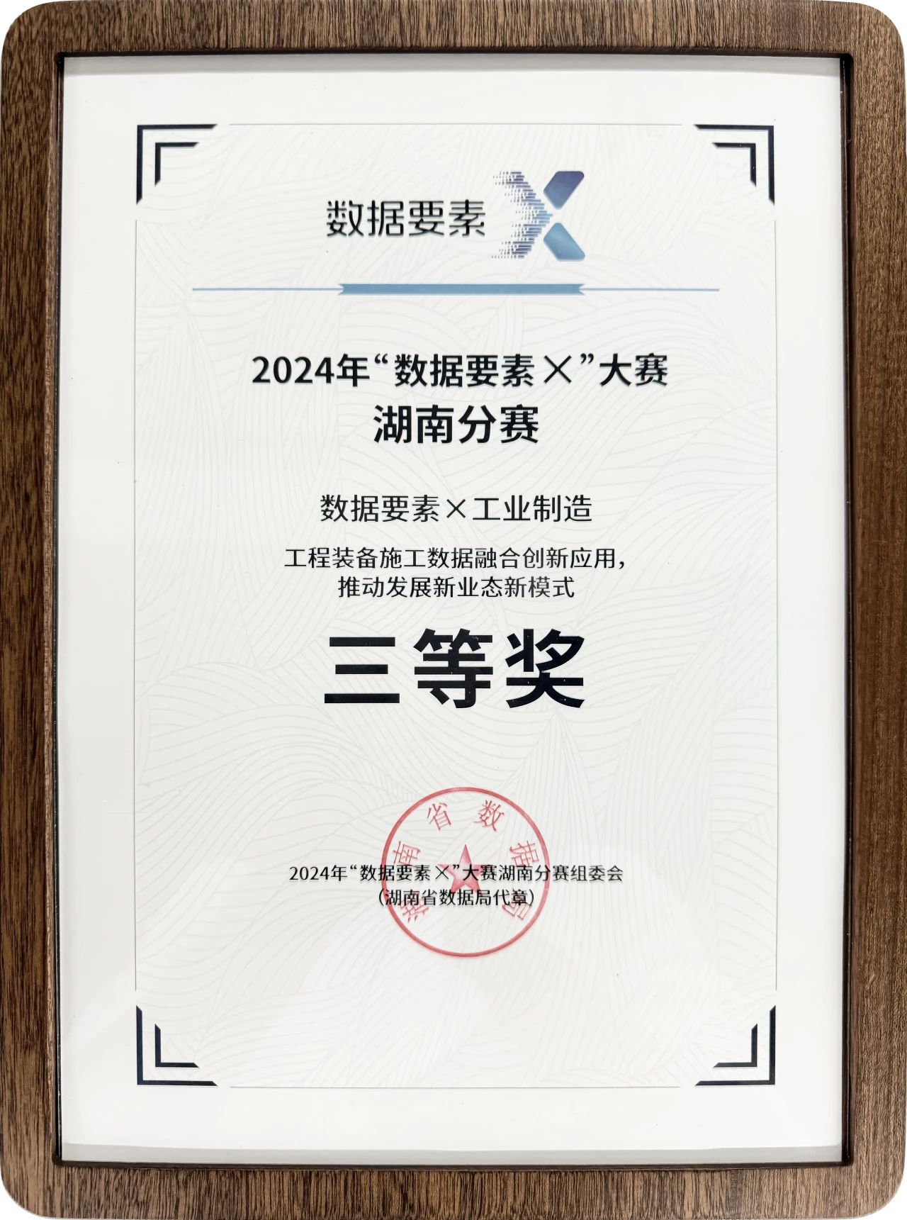 鸿运国际智能荣获2024年“数据要素×”大赛湖南赛区三等奖