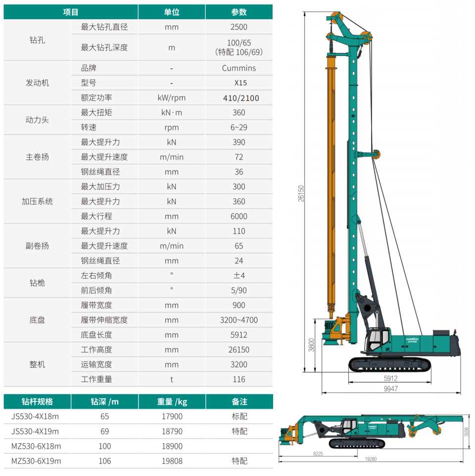 大型多功效旋挖钻机